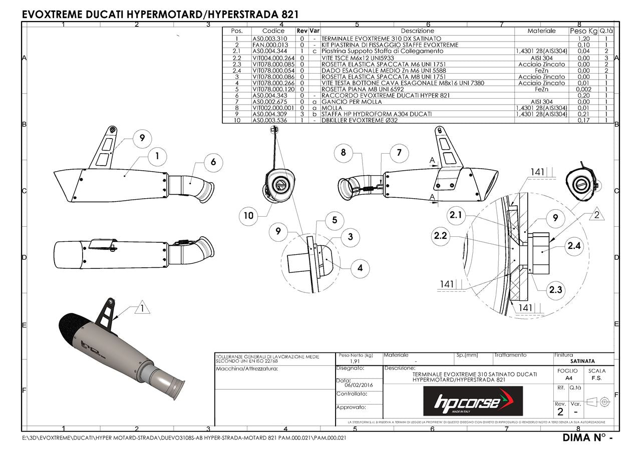 HPCorse - EvoXtreme 310mm Exhaust For Ducati Hyperstrada 821