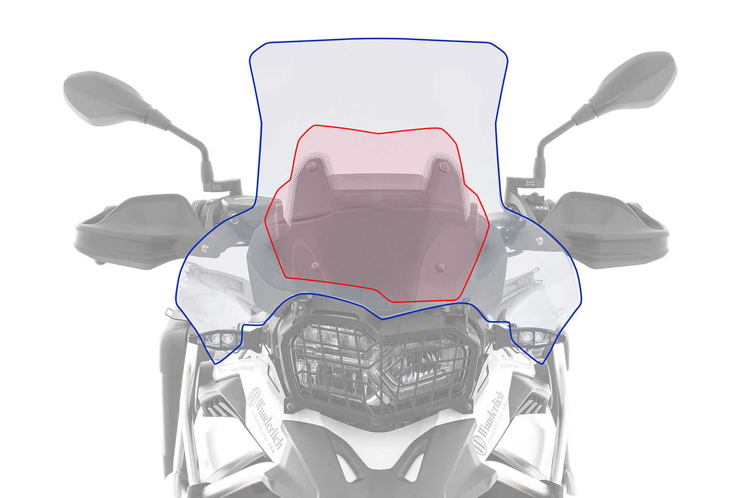 Wunderlich windshield »EXTREME« extremely long bracket, transparent