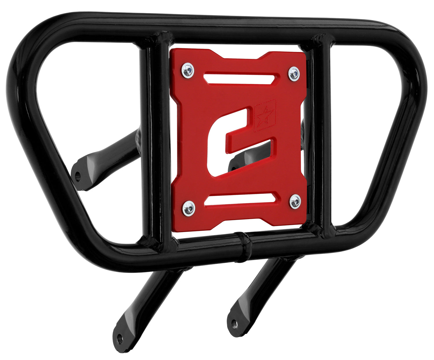 Crosspro - Front Bumper CR01 For Suzuki LT-R 450-Black Tube / Red Plate
