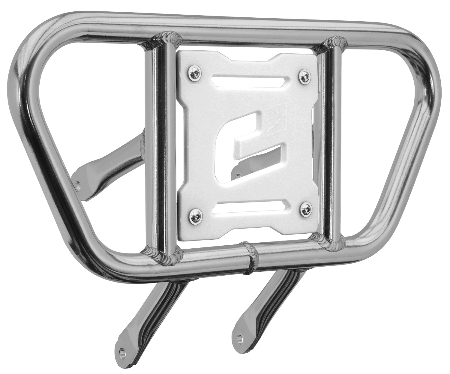 Crosspro - Front Bumper CR01 For Suzuki LT-R 450-Polish Tubo / White Plate
