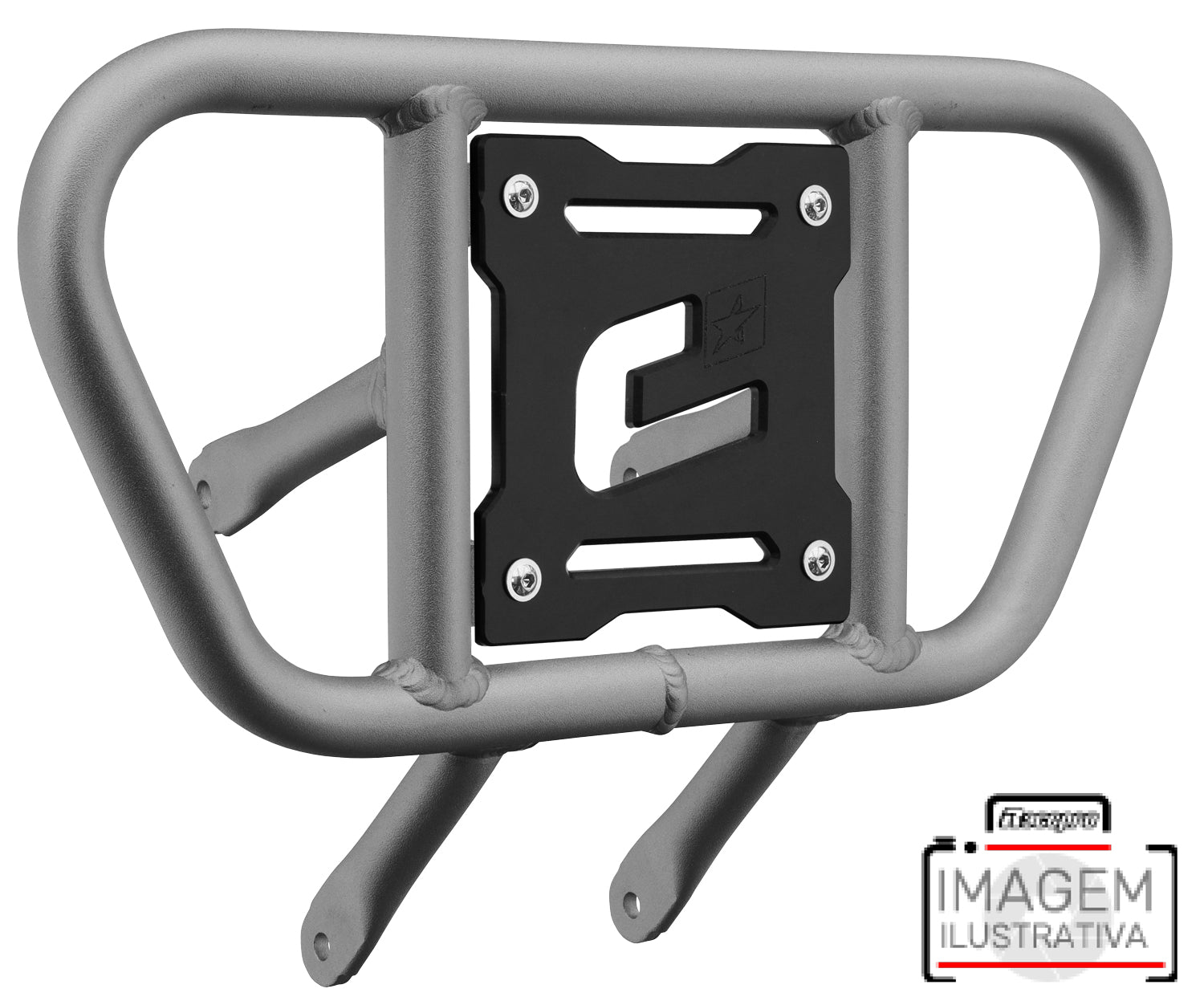 Crosspro - Front Bumper CR01 For 450 XC (ATV), 525 XC (ATV), KTM 450 SX (ATV), 505 SX (ATV)-Ice Polish Tube / Black Plate