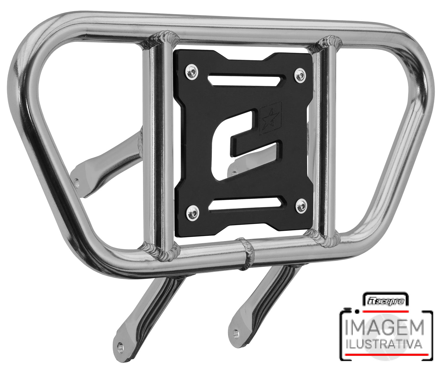 Crosspro - Front Bumper CR01 For 450 XC (ATV), 525 XC (ATV), KTM 450 SX (ATV), 505 SX (ATV)-Polish Tubo / Black Plate