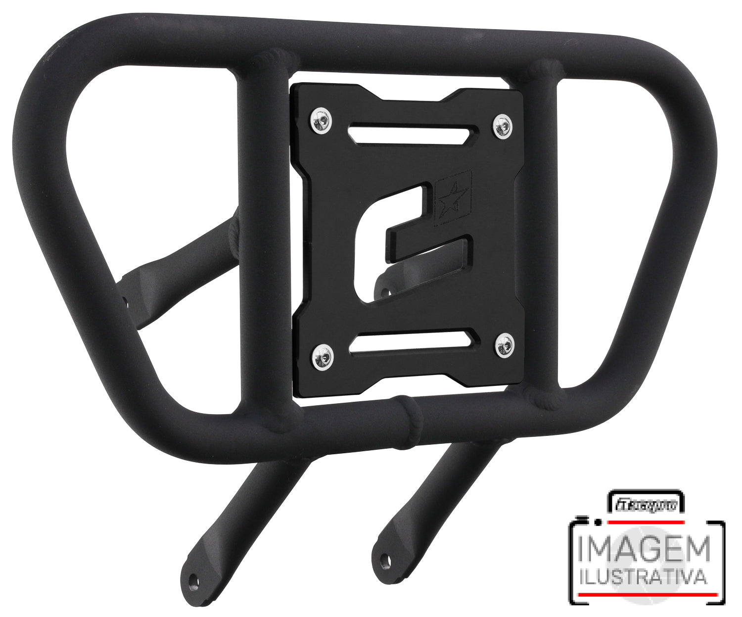 Crosspro - Front Bumper CR01 For Kawasaki KFX 450R-Textured Black Tube / Black Plate