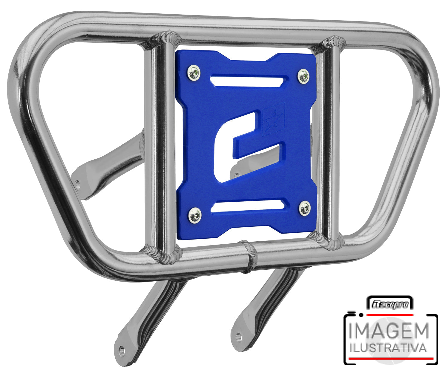 Crosspro - Front Bumper CR01 For 450 XC (ATV), 525 XC (ATV), KTM 450 SX (ATV), 505 SX (ATV)-Polish Tubo / Blue Plate