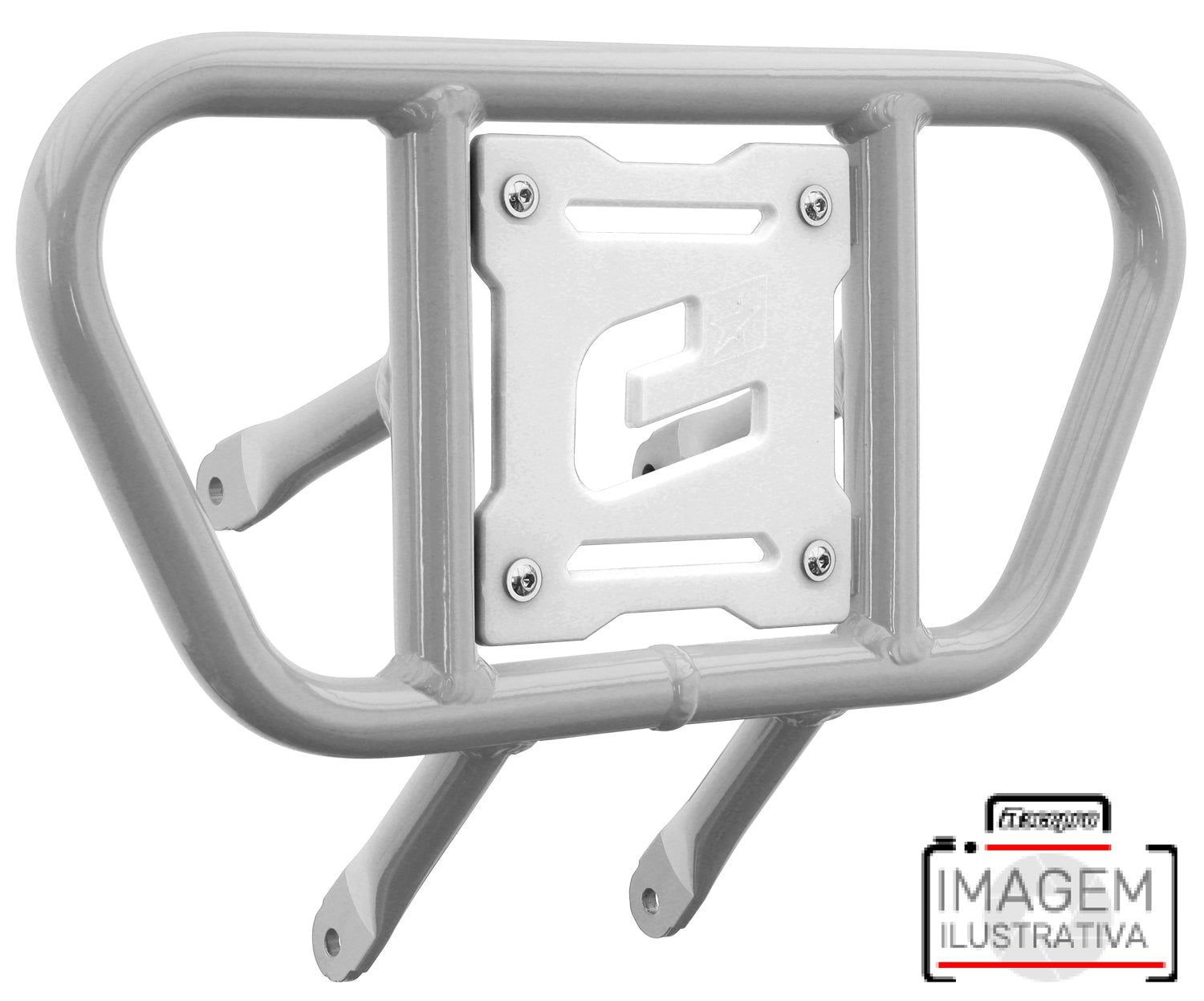 Crosspro - Front Bumper CR01 For Arctic Cat 400 DVX, Honda TRX 400, TRX 450, Honda TRX 400, Kawasaki KFX 400, Suzuki LT-Z 400-White Tube / White Plate
