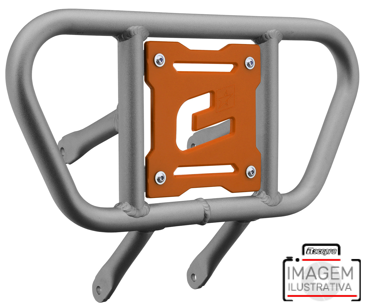Crosspro - Front Bumper CR01 For Arctic Cat 400 DVX, Honda TRX 400, TRX 450, Honda TRX 400, Kawasaki KFX 400, Suzuki LT-Z 400-Ice Polish Tube / Orange Plate
