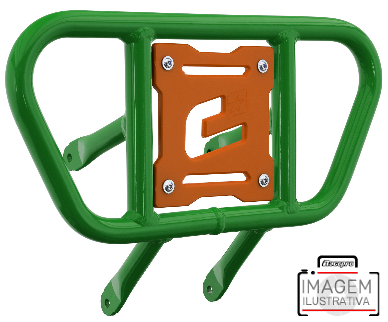 Crosspro - Front Bumper CR01 For 450 XC (ATV), 525 XC (ATV), KTM 450 SX (ATV), 505 SX (ATV)-Green Tube / Orange Plate