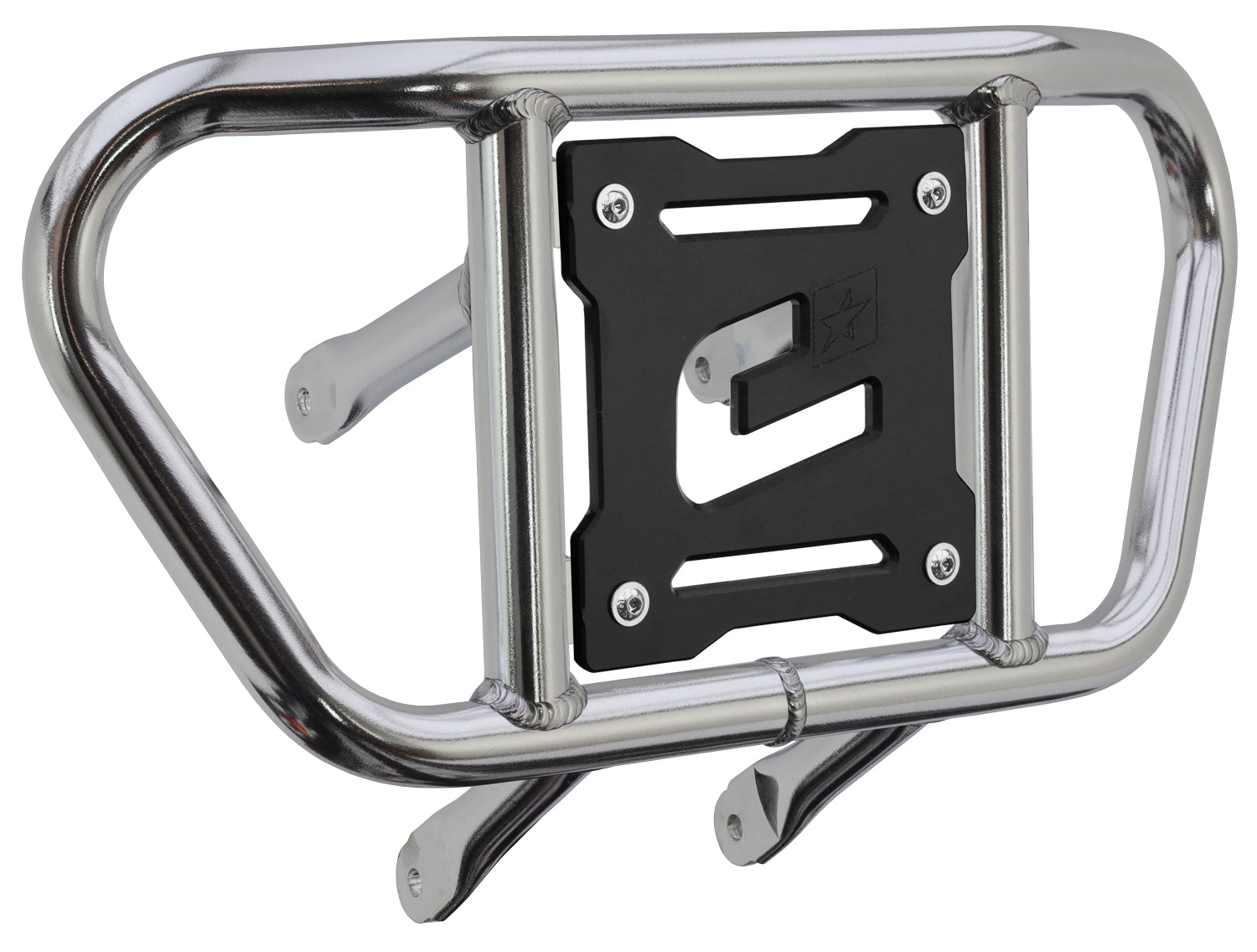 Crosspro - Front Bumper CR02 For Suzuki LT-R 450-Polish Tubo / Black Plate