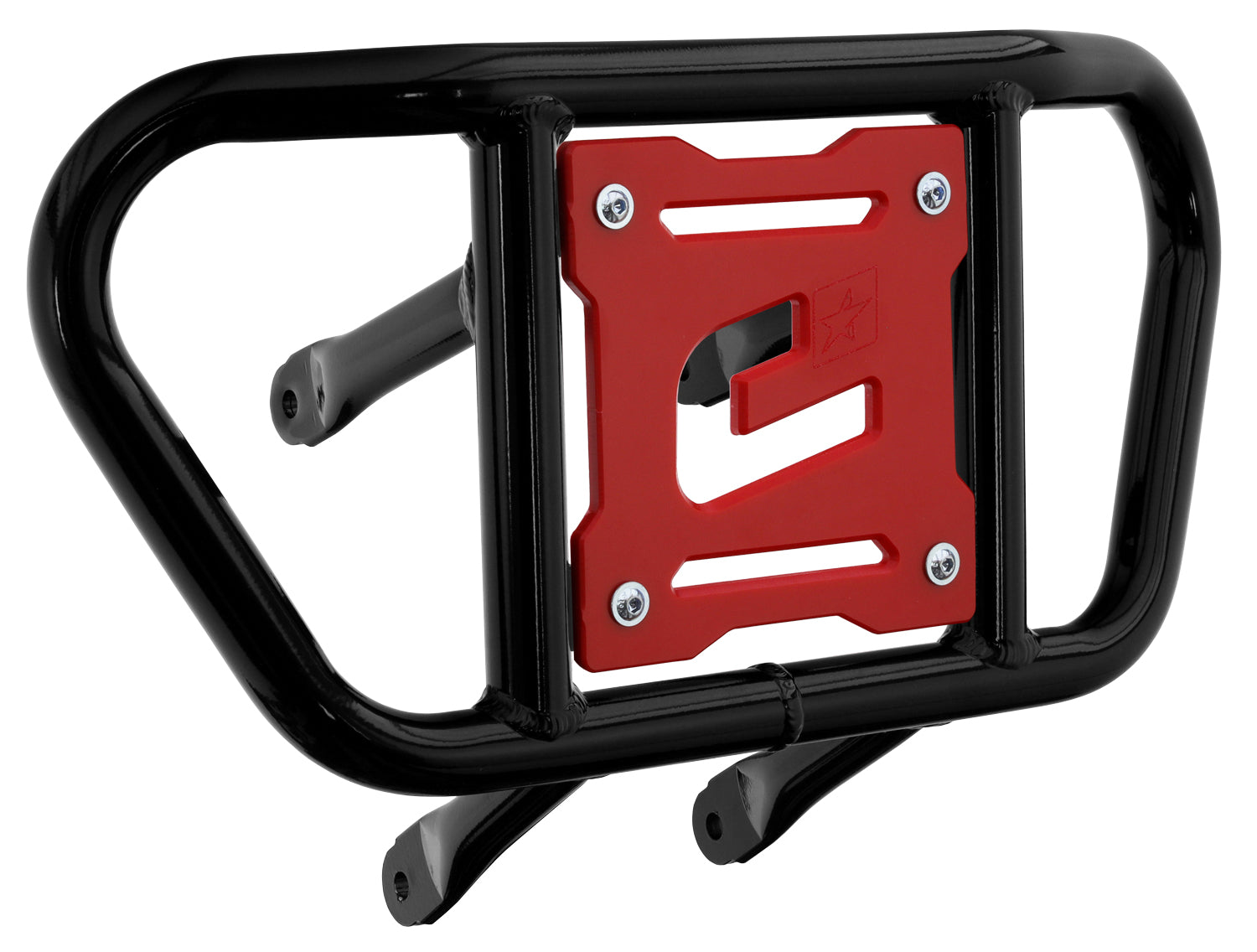 Crosspro - Front Bumper CR02 For Suzuki LT-R 450-Black Tube / Red Plate
