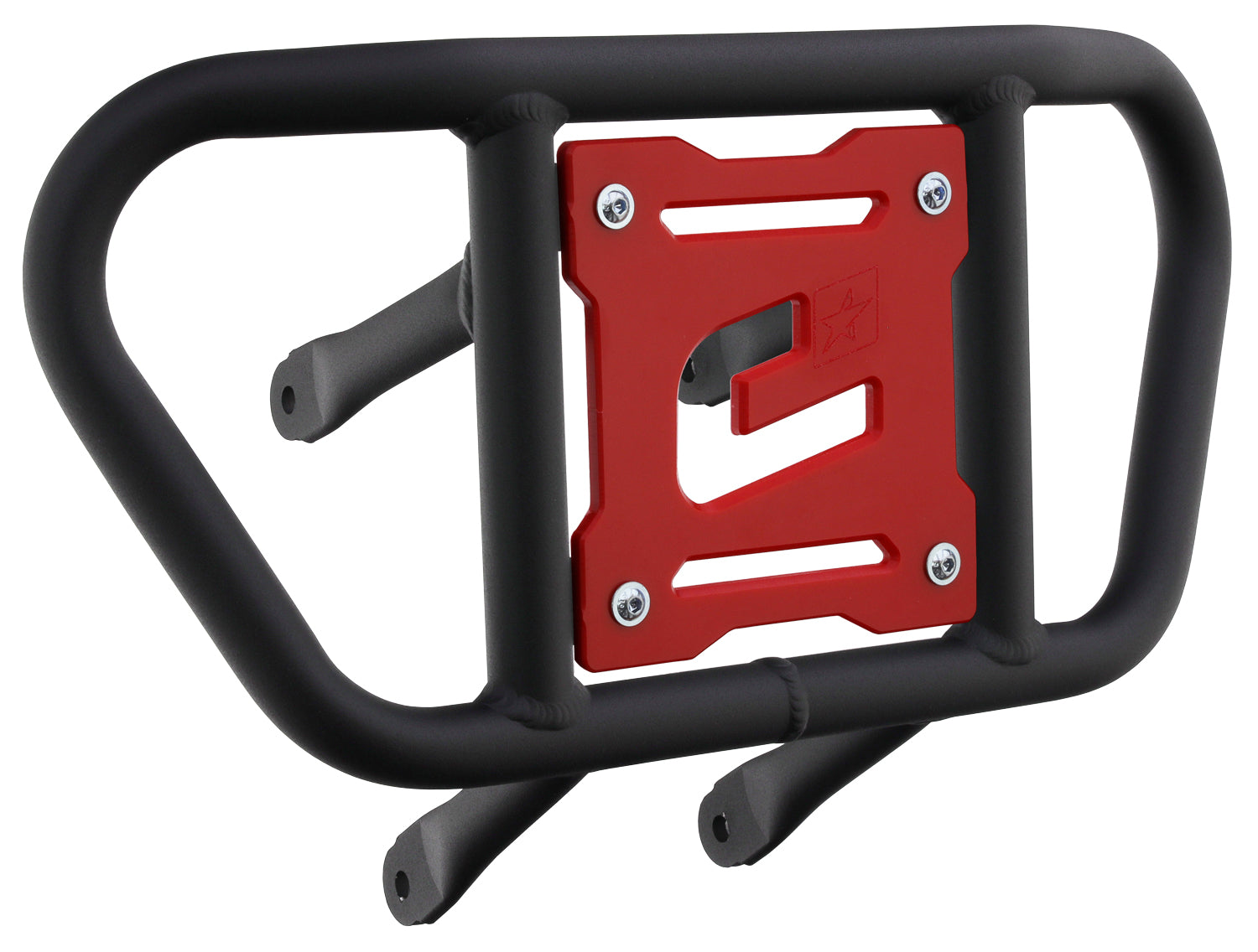 Crosspro - Front Bumper CR02 For Suzuki LT-R 450-Textured Black Tube / Red Plate