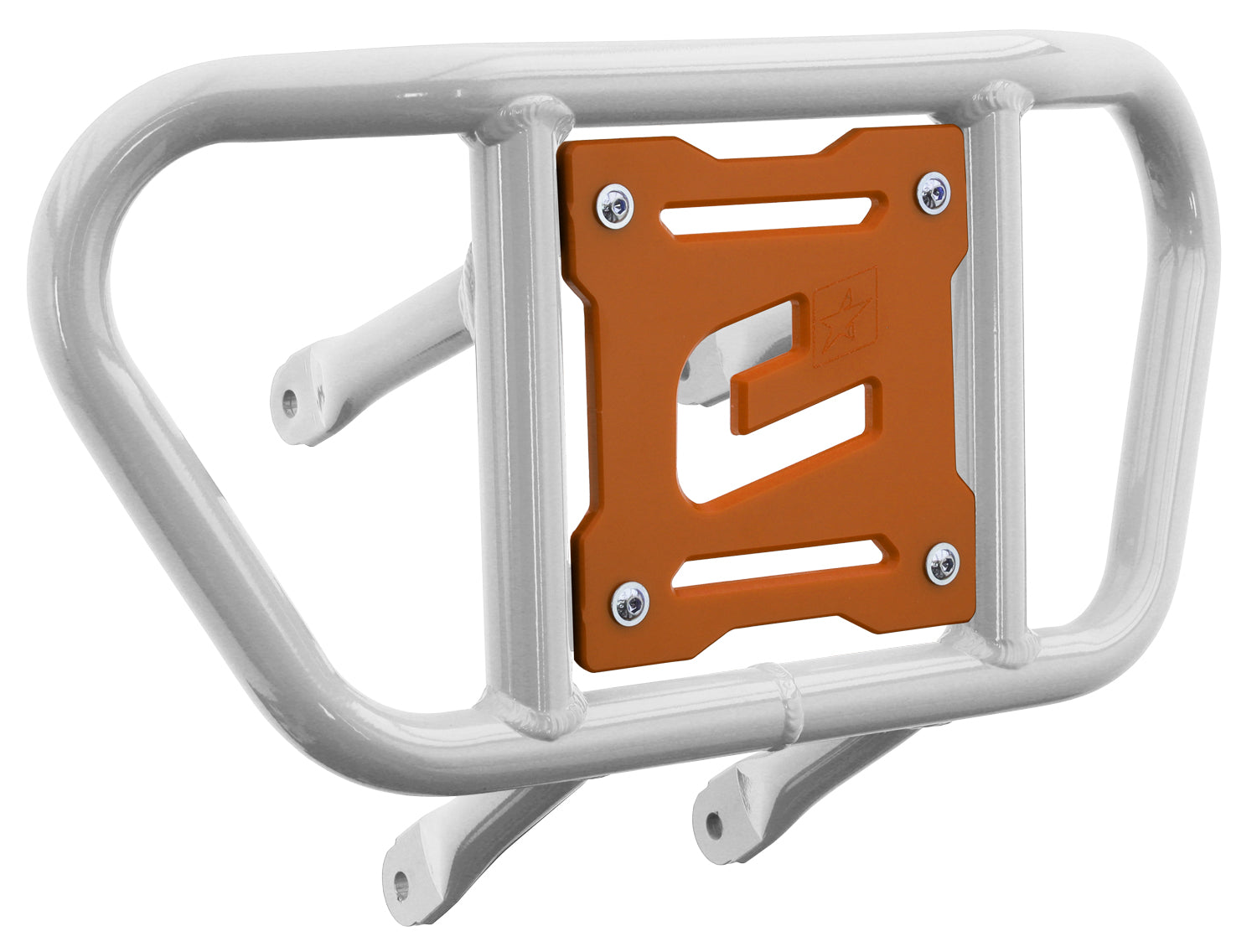 Crosspro - Front Bumper CR02 For Suzuki LT-R 450-White Tube / Orange Plate