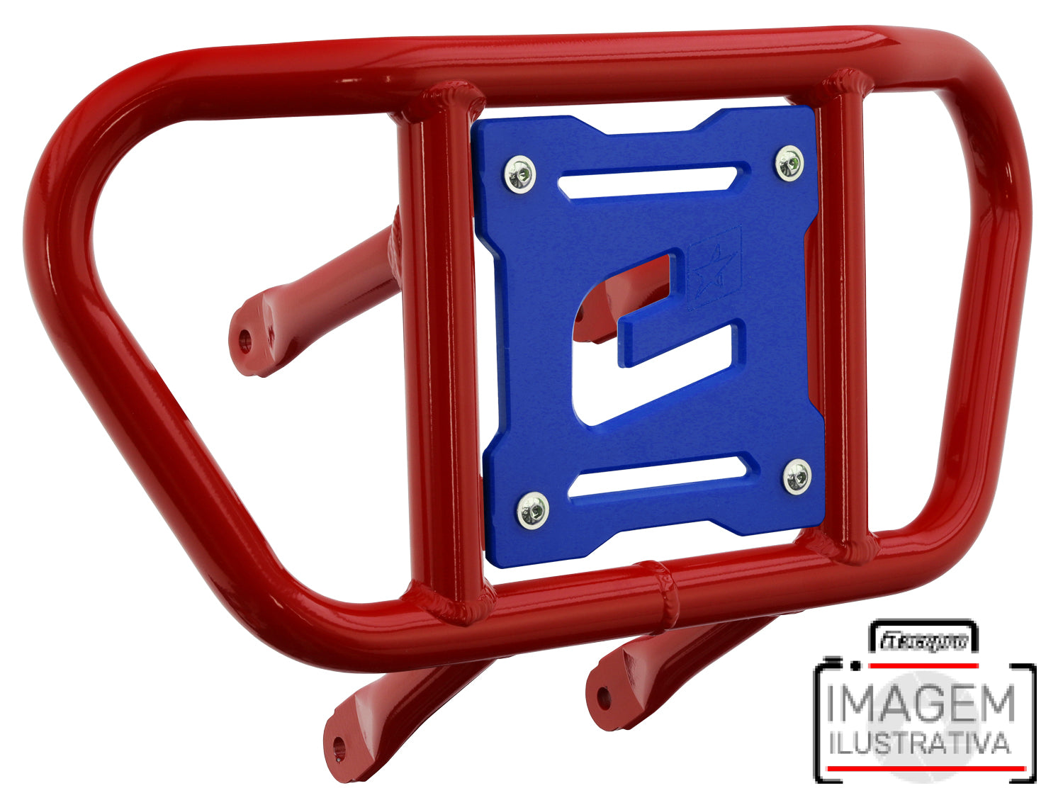 Crosspro - Front Bumper CR02 For Yamaha YFZ 450R-Red Tube / Blue Plate