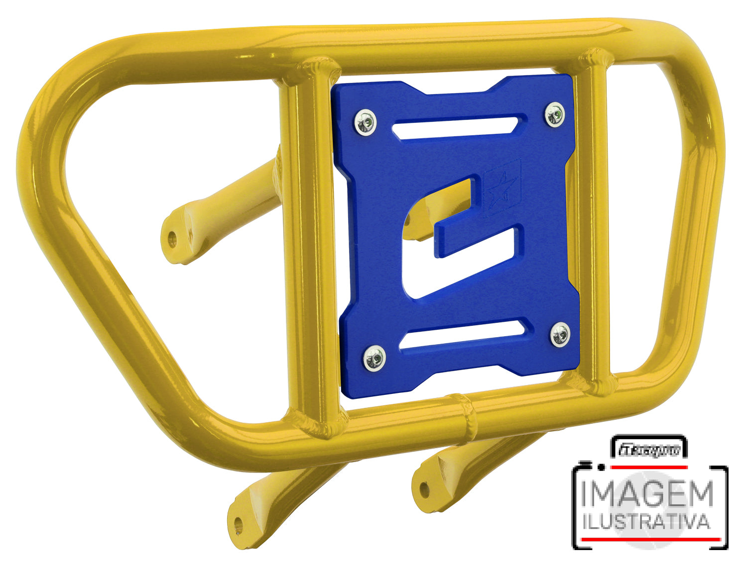 Crosspro - Front Bumper CR02 For Kawasaki KFX 450R-Yellow Tube / Blue Plate