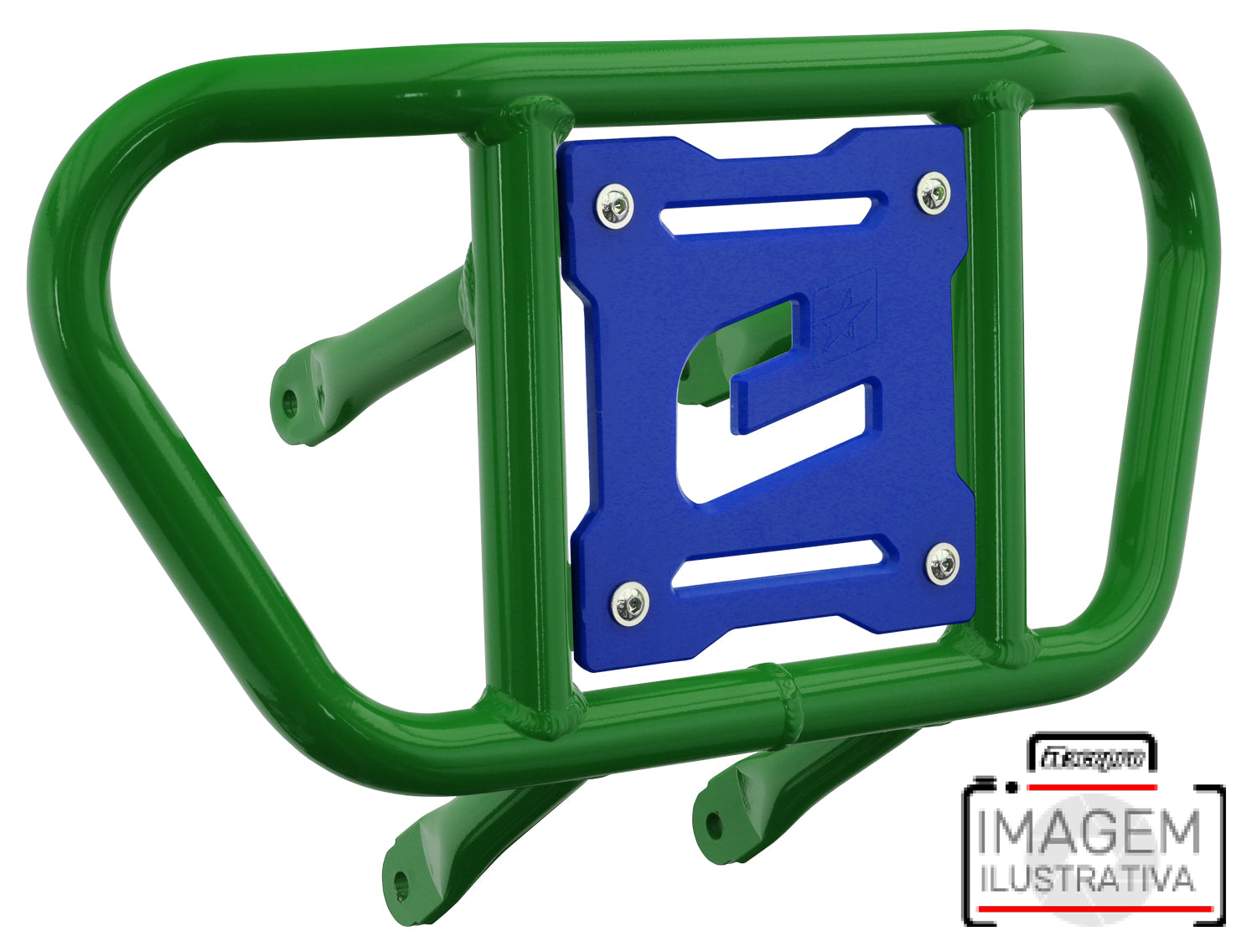 Crosspro - Front Bumper CR02 For Yamaha YFZ 450-Green Tube / Blue Plate