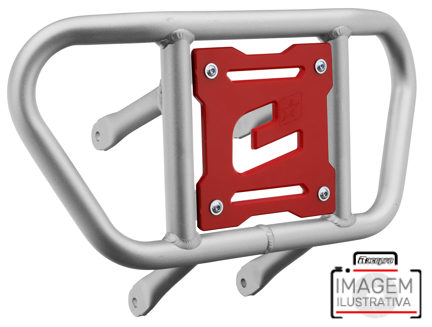 Crosspro - Front Bumper CR02 For Yamaha YFZ 450-Ice Polish Tube / Red Plate