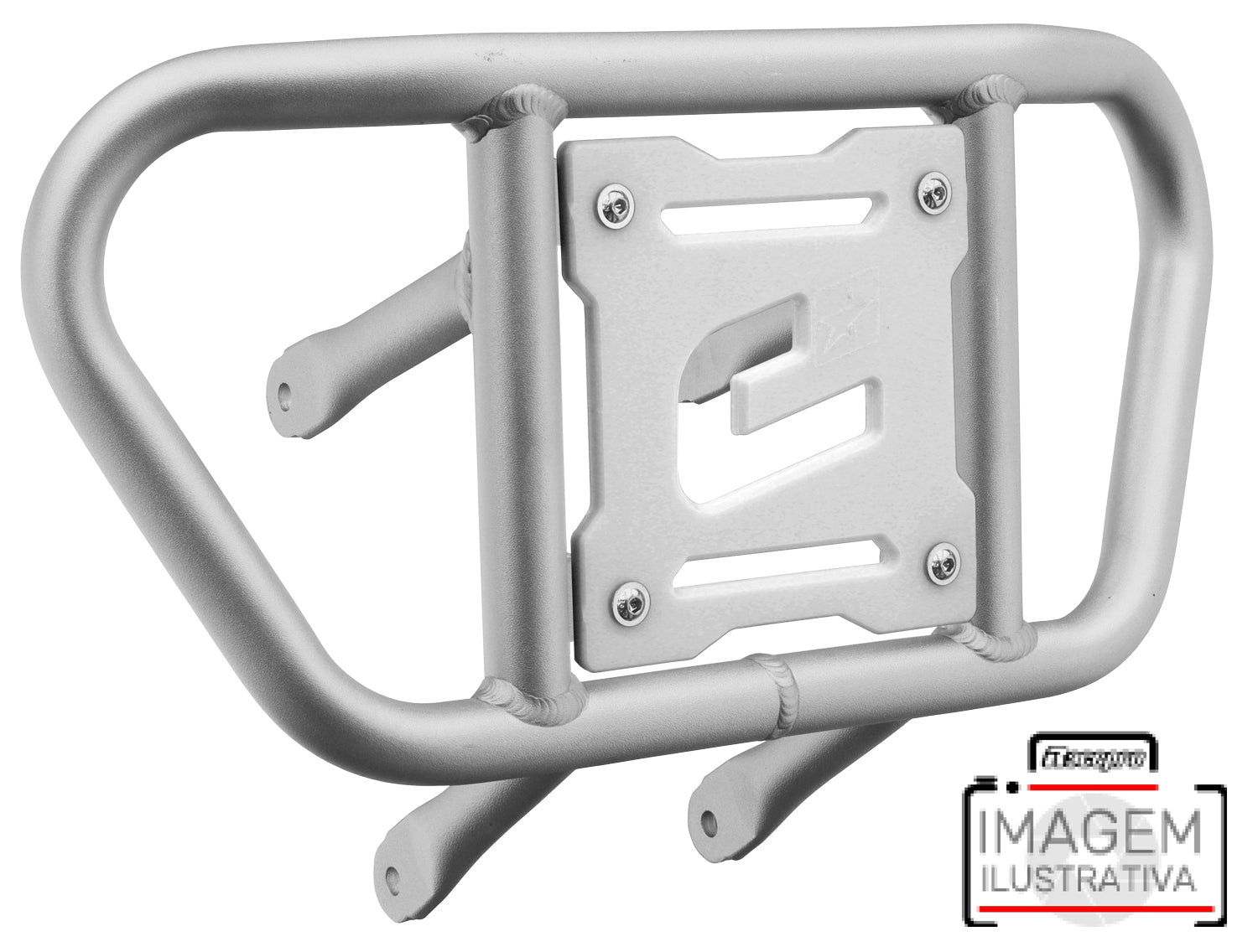 Crosspro - Front Bumper CR02 For Arctic Cat 400 DVX, Honda TRX 400, TRX 450, Honda TRX 400, Kawasaki KFX 400, Suzuki LT-Z 400-Ice Polish Tube / White Plate