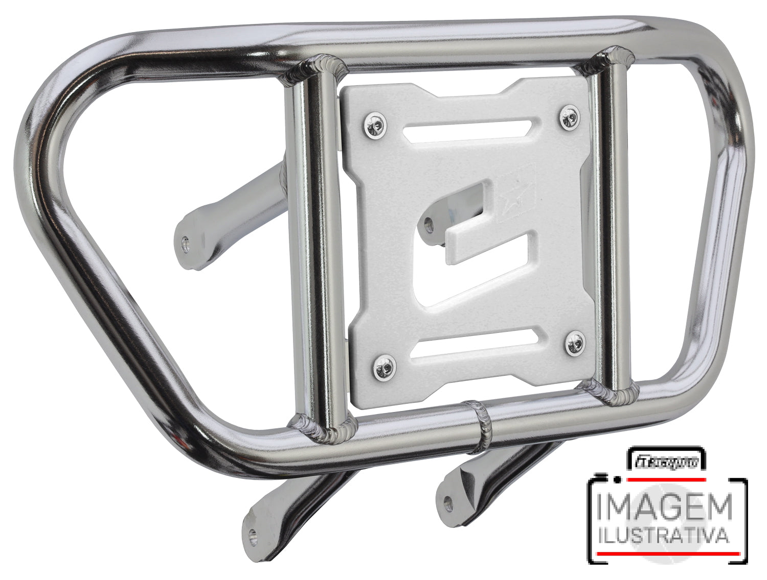 Crosspro - Front Bumper CR02 For Yamaha YFZ 450R-Polish Tubo / White Plate