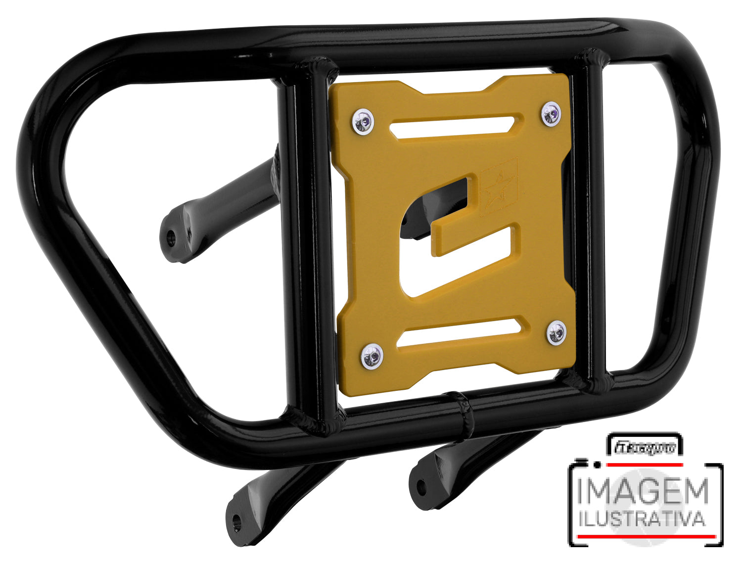 Crosspro - Front Bumper CR02 For Arctic Cat 400 DVX, Honda TRX 400, TRX 450, Honda TRX 400, Kawasaki KFX 400, Suzuki LT-Z 400-Black Tube / Yellow Plate