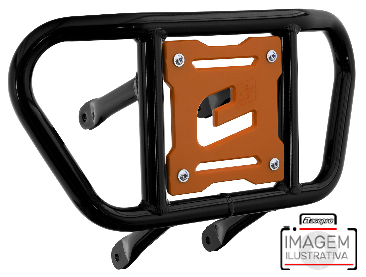 Crosspro - Front Bumper CR02 For Can Am (BRP) DS 450-Black Tube / Orange Plate