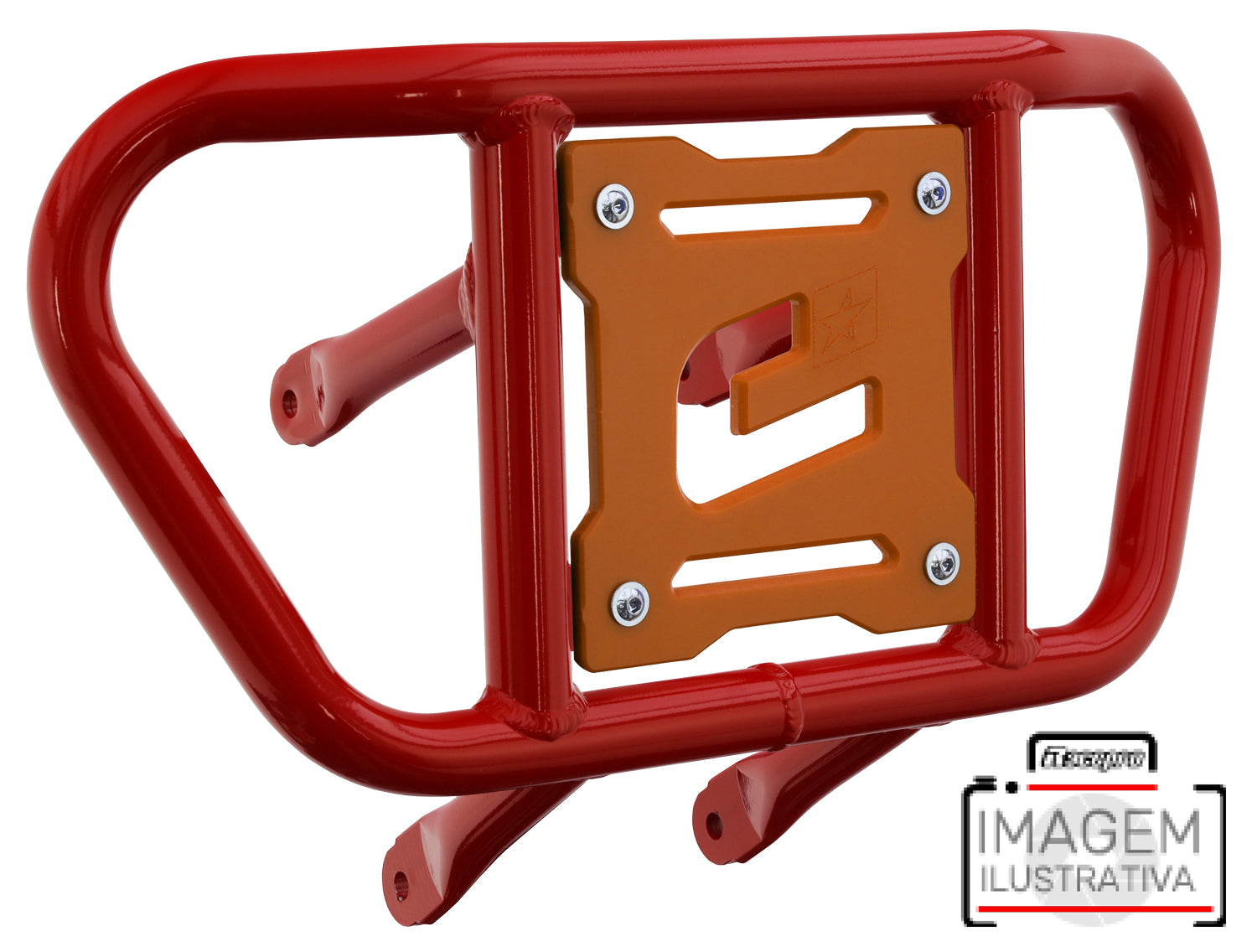 Crosspro - Front Bumper CR02 For Can Am (BRP) DS 450-Red Tube / Orange Plate
