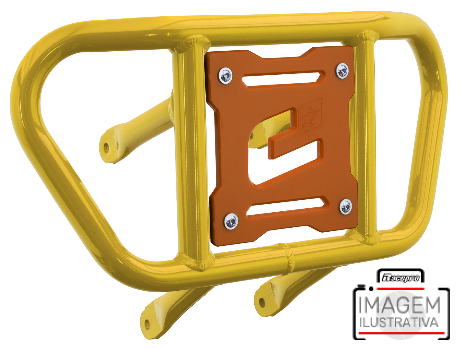 Crosspro - Front Bumper CR02 For Arctic Cat 400 DVX, Honda TRX 400, TRX 450, Honda TRX 400, Kawasaki KFX 400, Suzuki LT-Z 400-Yellow Tube / Orange Plate