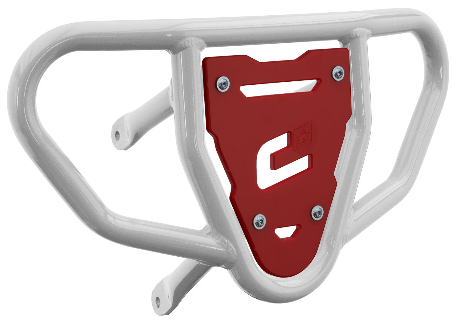 Crosspro - Front Bumper CR03 For Suzuki LT-R 450-White Tube / Red Plate