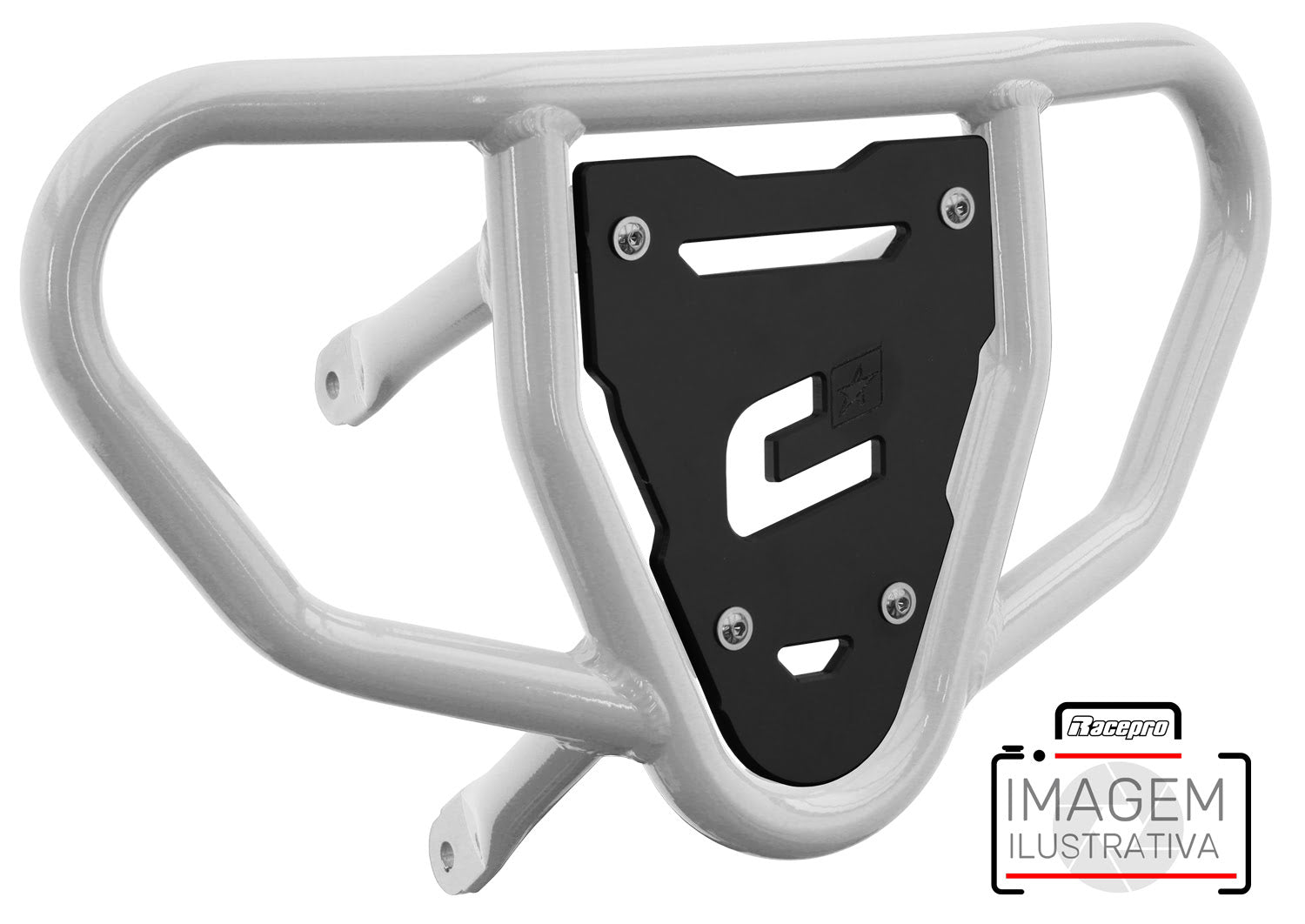 Crosspro - Front Bumper CR03 For Yamaha YFM 660 Raptor-White Tube / Black Plate