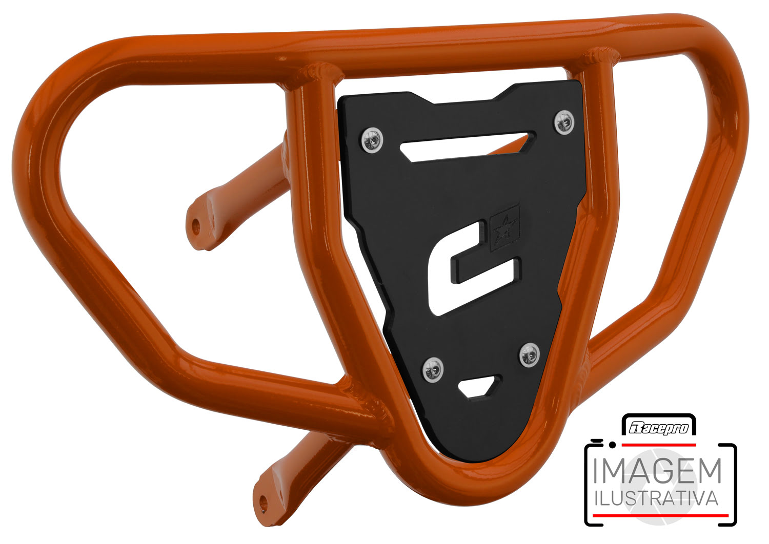 Crosspro - Front Bumper CR03 For Yamaha YFM 660 Raptor-Orange Tube / Black Plate