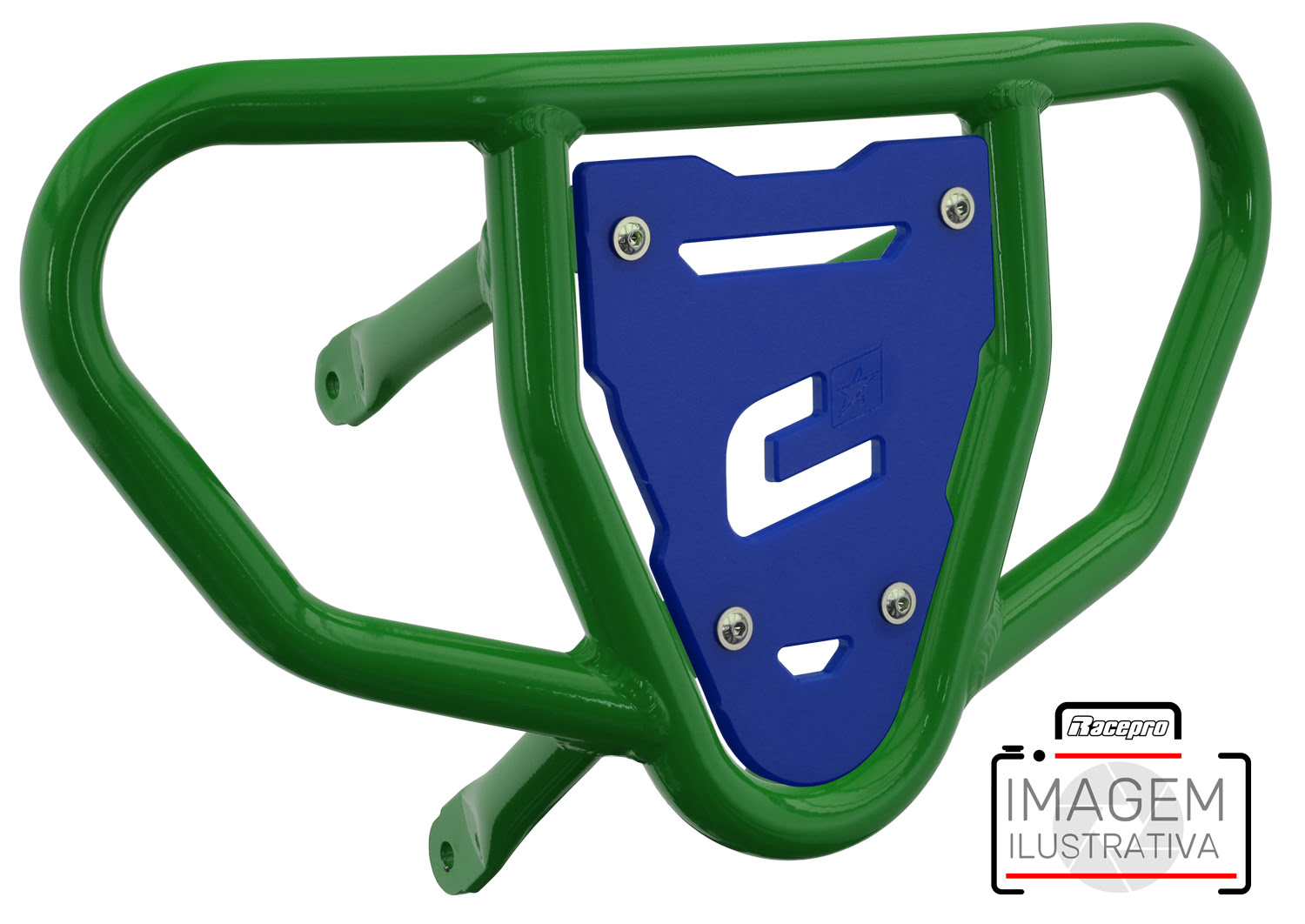 Crosspro - Front Bumper CR03 For Kawasaki KFX 450R-Green Tube / Blue Plate