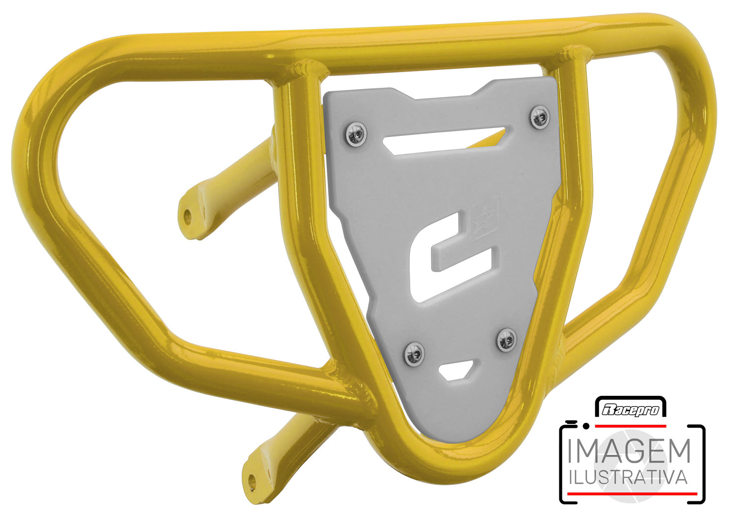 Crosspro - Front Bumper CR03 For Kawasaki KFX 450R-Yellow Tube / White Plate