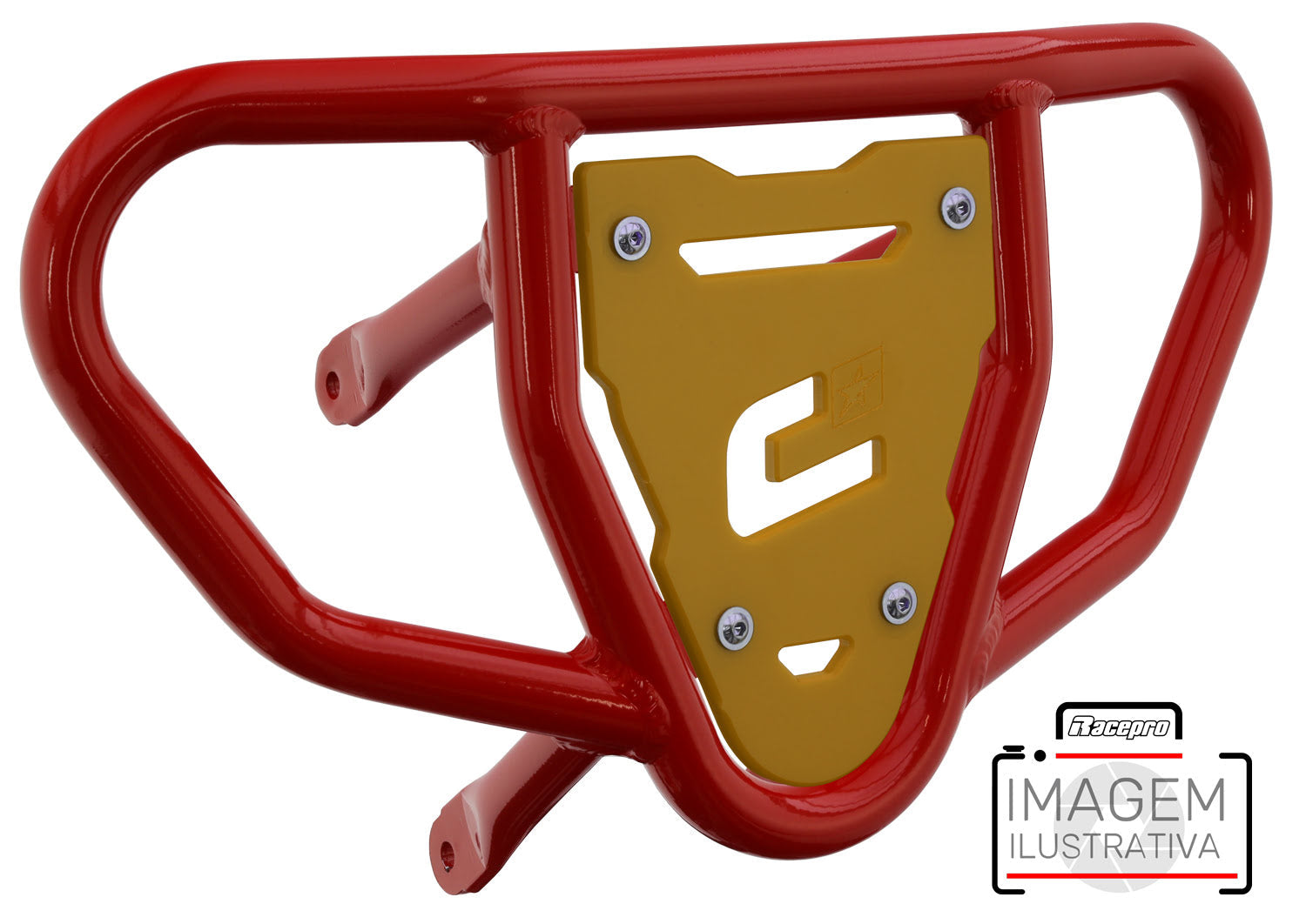 Crosspro - Front Bumper CR03 For Yamaha YFM 660 Raptor-Red Tube / Yellow Plate