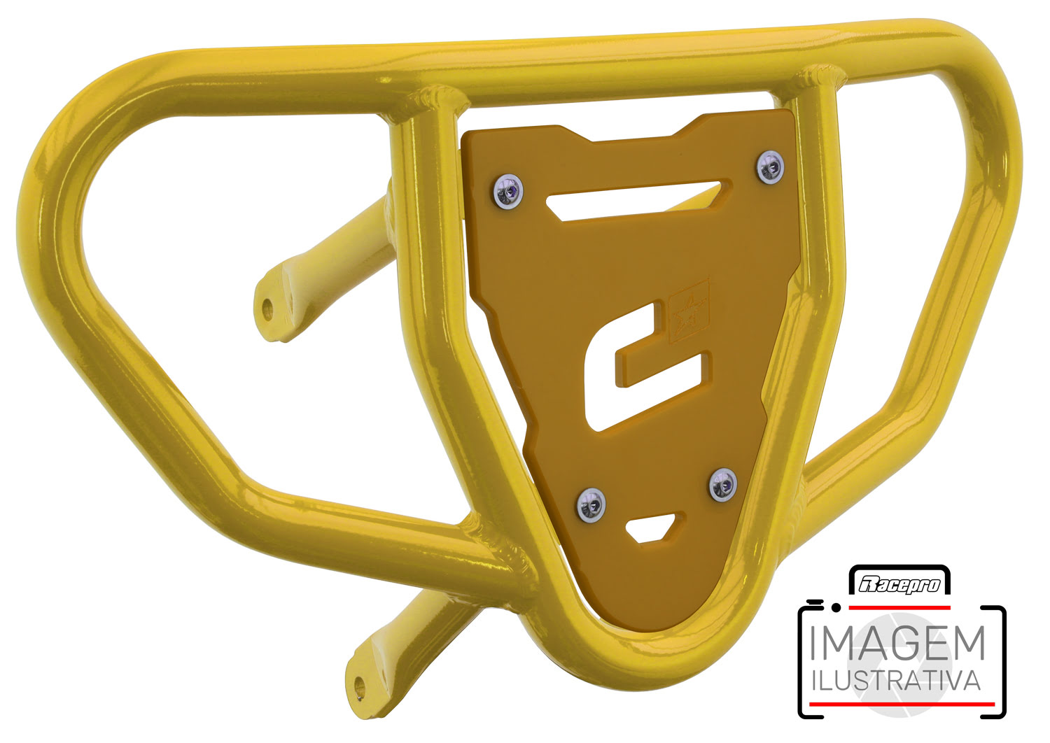 Crosspro - Front Bumper CR03 For Yamaha YFM 700 Raptor-Yellow Tube / Yellow Plate