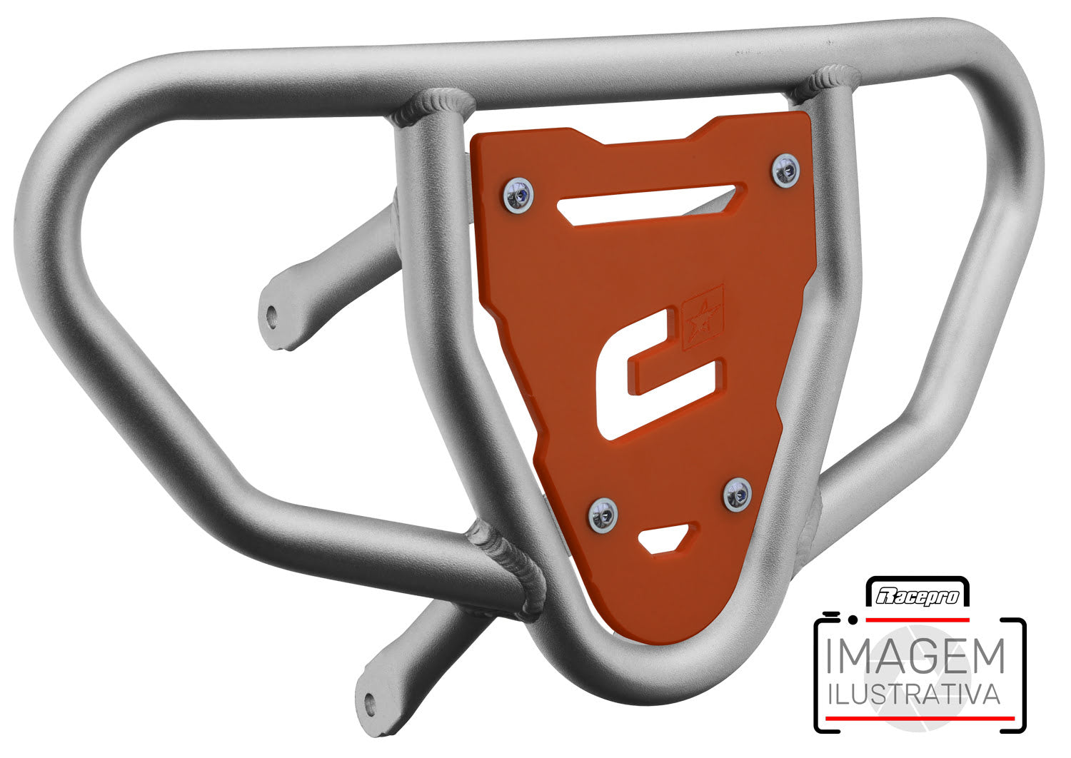 Crosspro - Front Bumper CR03 For Kawasaki KFX 450R-Ice Polish Tube / Orange Plate