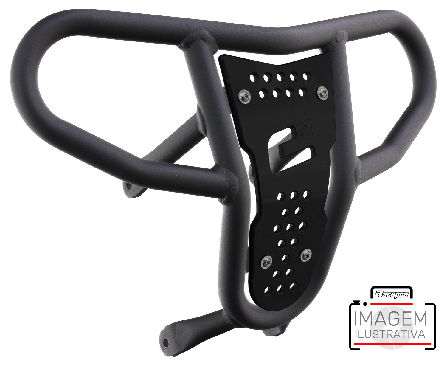 Crosspro - Front Bumper CR04 For Yamaha YFM 700 Raptor-Textured Black Tube / Black Plate