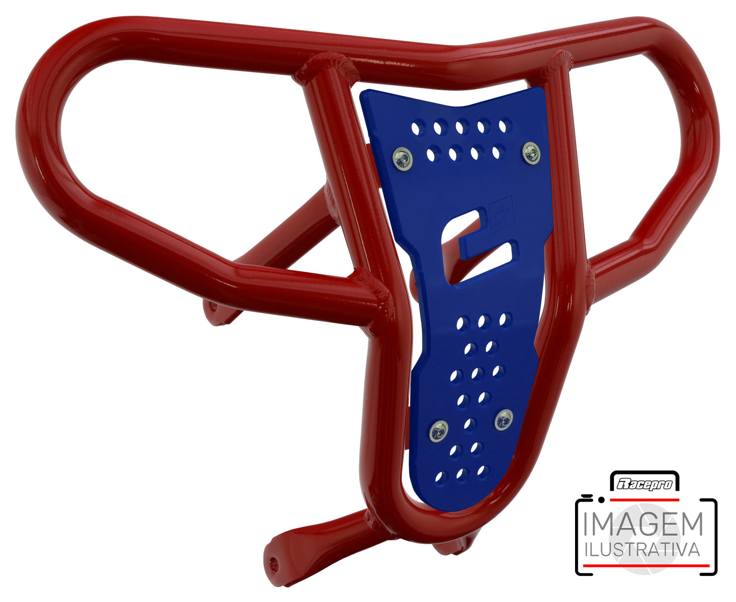 Crosspro - Front Bumper CR04 For Can Am (BRP) DS 450-Red Tube / Blue Plate