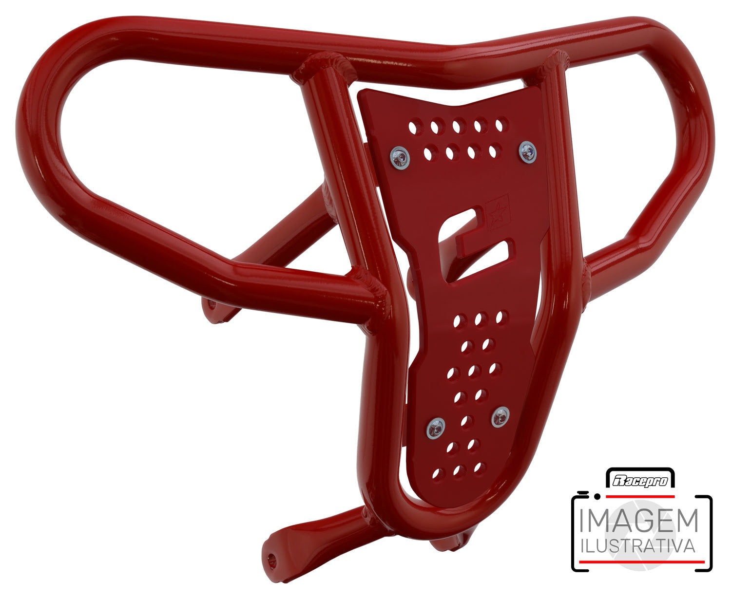 Crosspro - Front Bumper CR04 For Yamaha YFM 660 Raptor-Red Tube / Red Plate