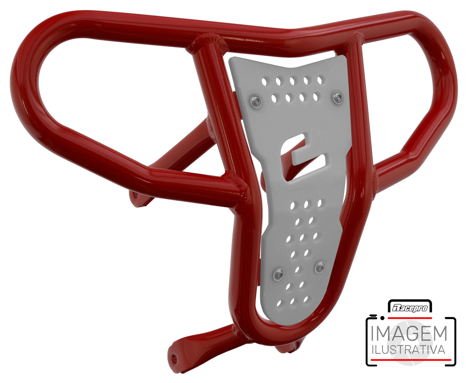 Crosspro - Front Bumper CR04 For Kawasaki KFX 450R-Red Tube / White Plate
