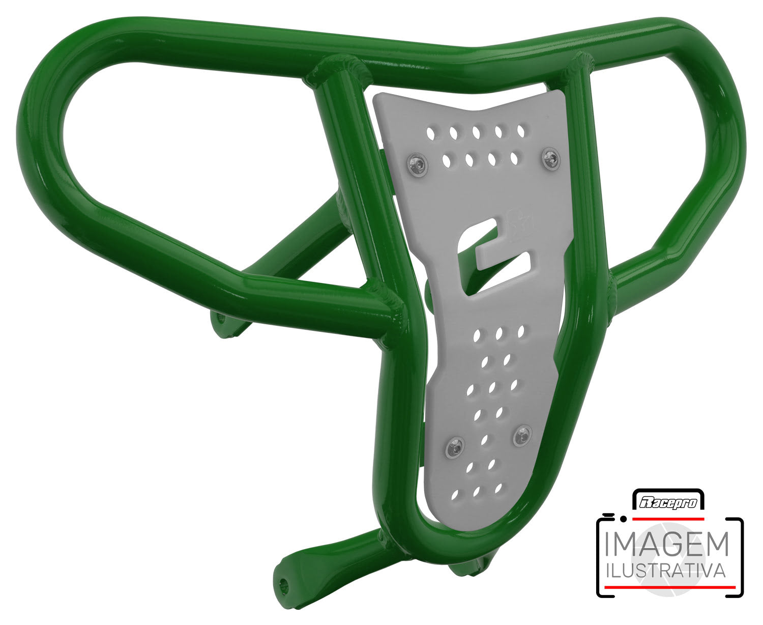 Crosspro - Front Bumper CR04 For Yamaha YFM 660 Raptor-Green Tube / White Plate