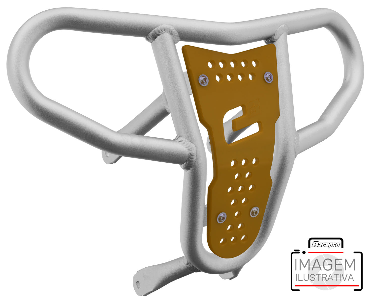 Crosspro - Front Bumper CR04 For Yamaha YFM 660 Raptor-Ice Polish Tube / Yellow Plate