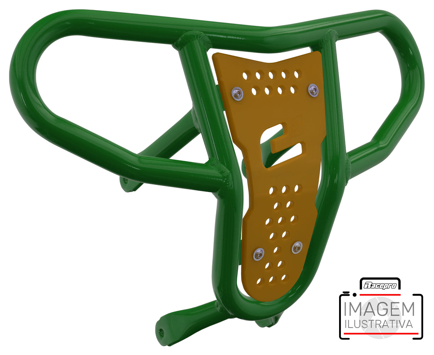 Crosspro - Front Bumper CR04 For Can Am (BRP) DS 450-Green Tube / Yellow Plate