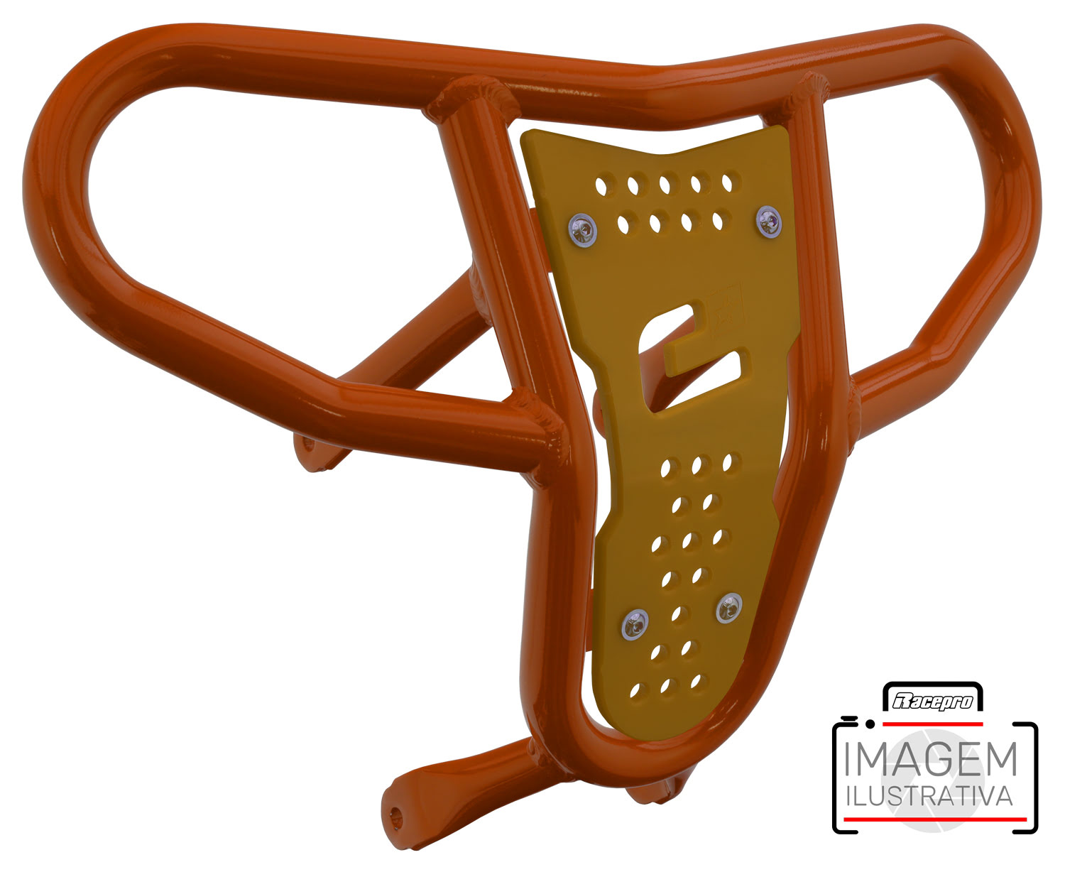 Crosspro - Front Bumper CR04 For Kawasaki KFX 450R-Orange Tube / Yellow Plate