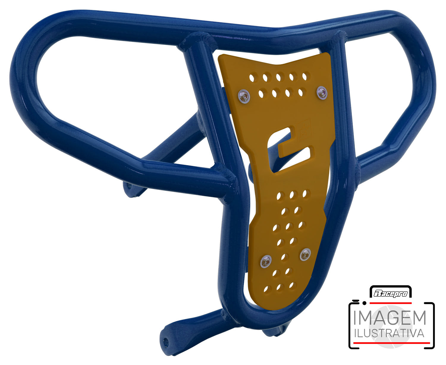 Crosspro - Front Bumper CR04 For Kawasaki KFX 450R-Blue Tube / Yellow Plate