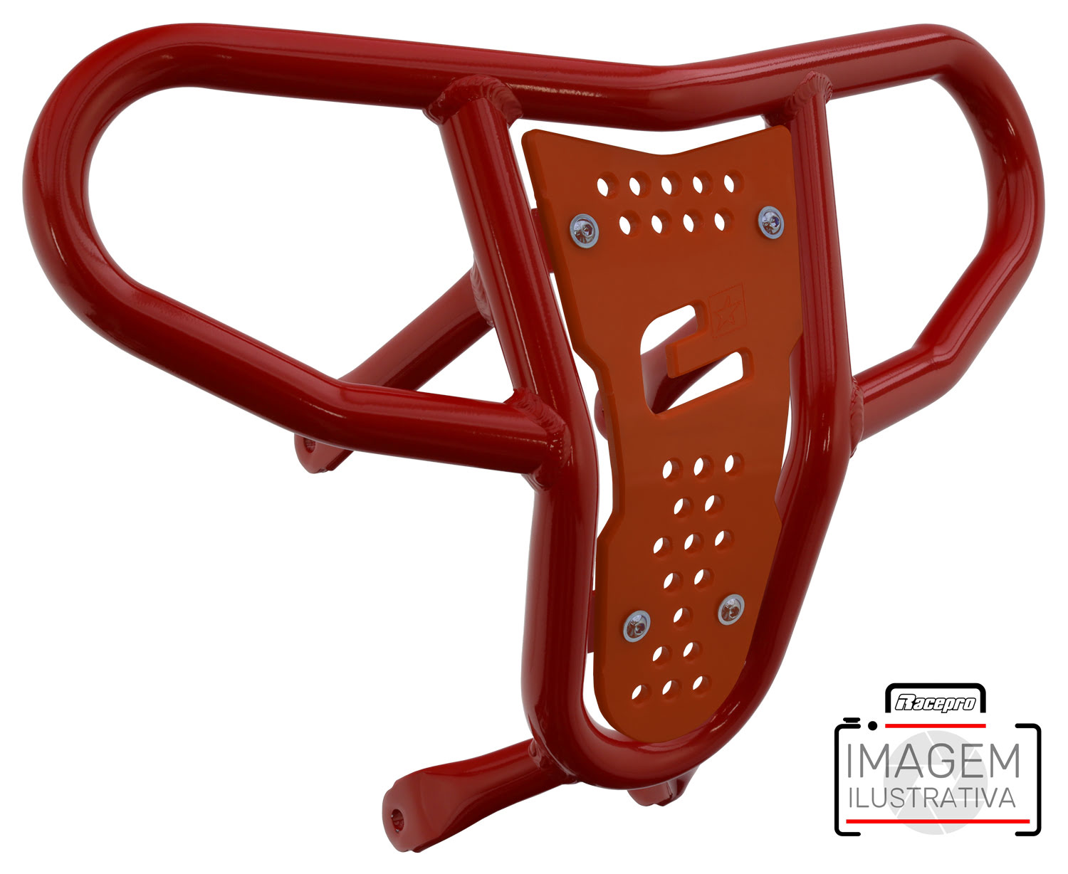 Crosspro - Front Bumper CR04 For 450 XC (ATV), 525 XC (ATV), KTM 450 SX (ATV), 505 SX (ATV)-Red Tube / Orange Plate