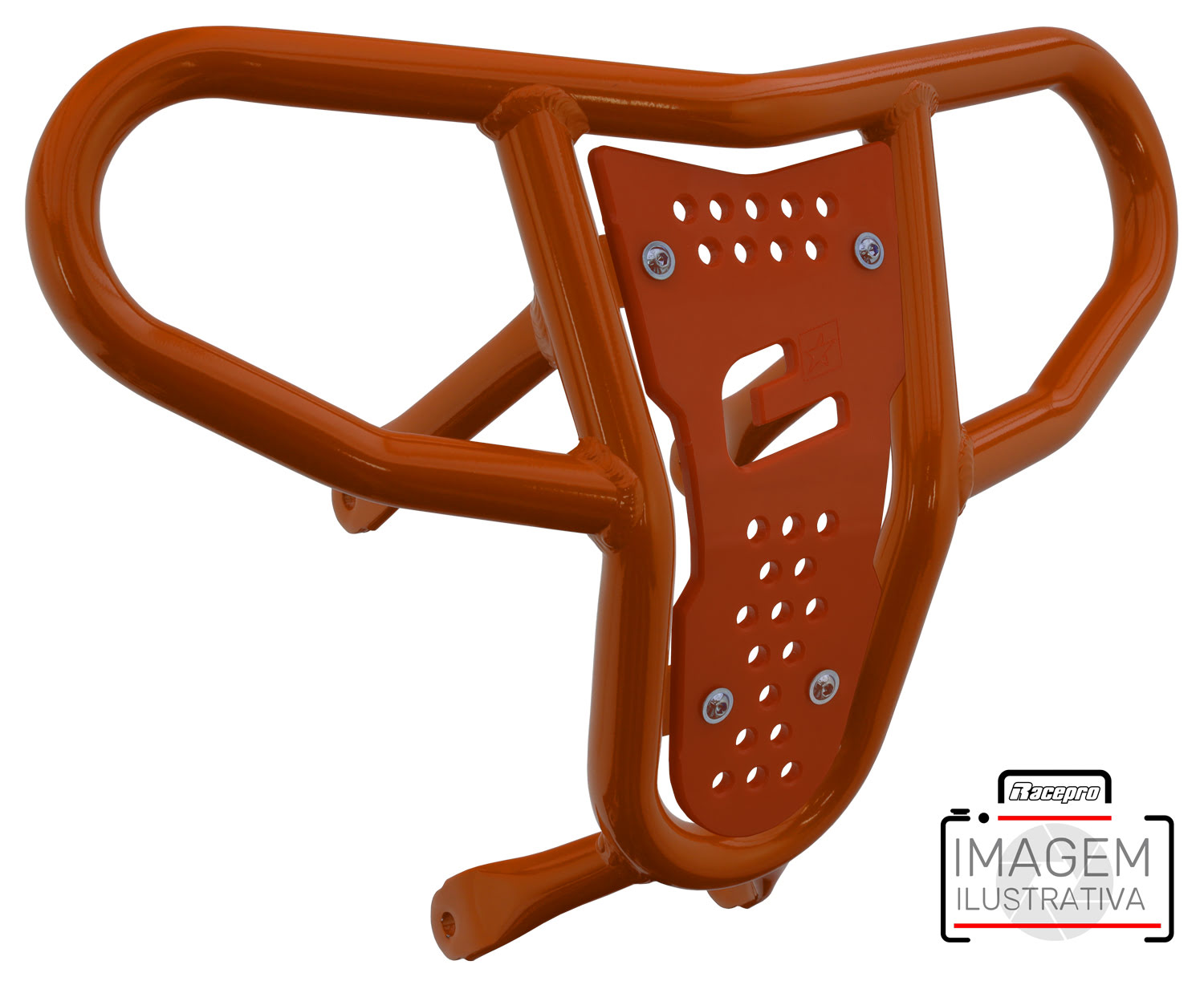 Crosspro - Front Bumper CR04 For Kawasaki KFX 450R-Orange Tube / Orange Plate