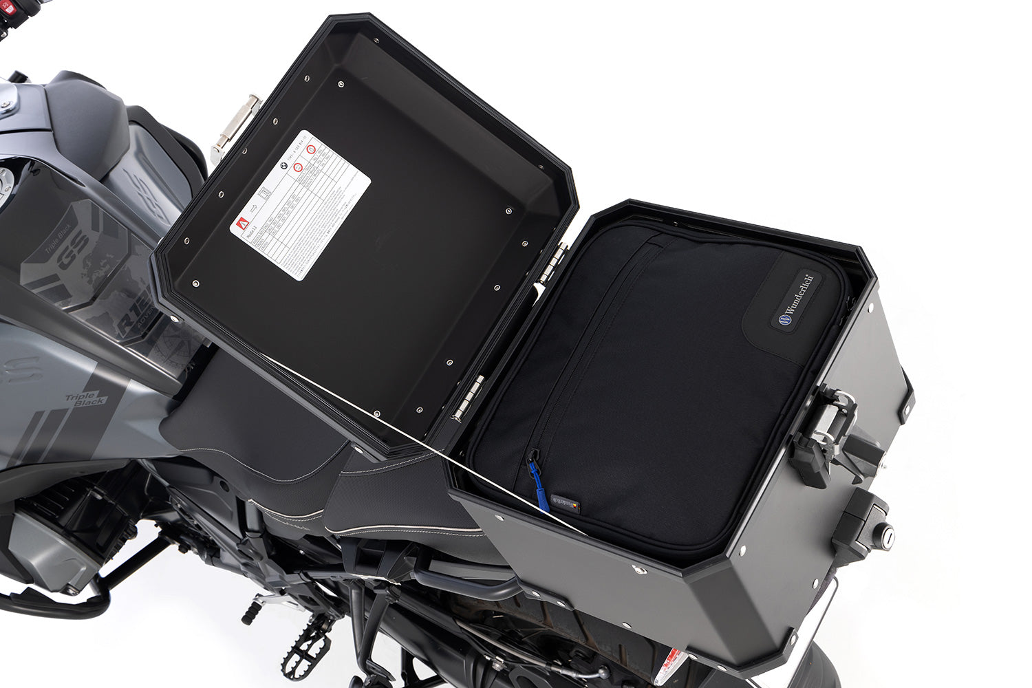 Perfectly fitting inner bag for the original BMW aluminum top case as well as comparable motorcycle top cases