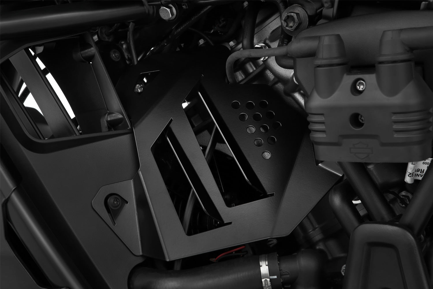 Enhances the bike's visually and directs the hot air dissipated by the fan to the outside through its attached openings.