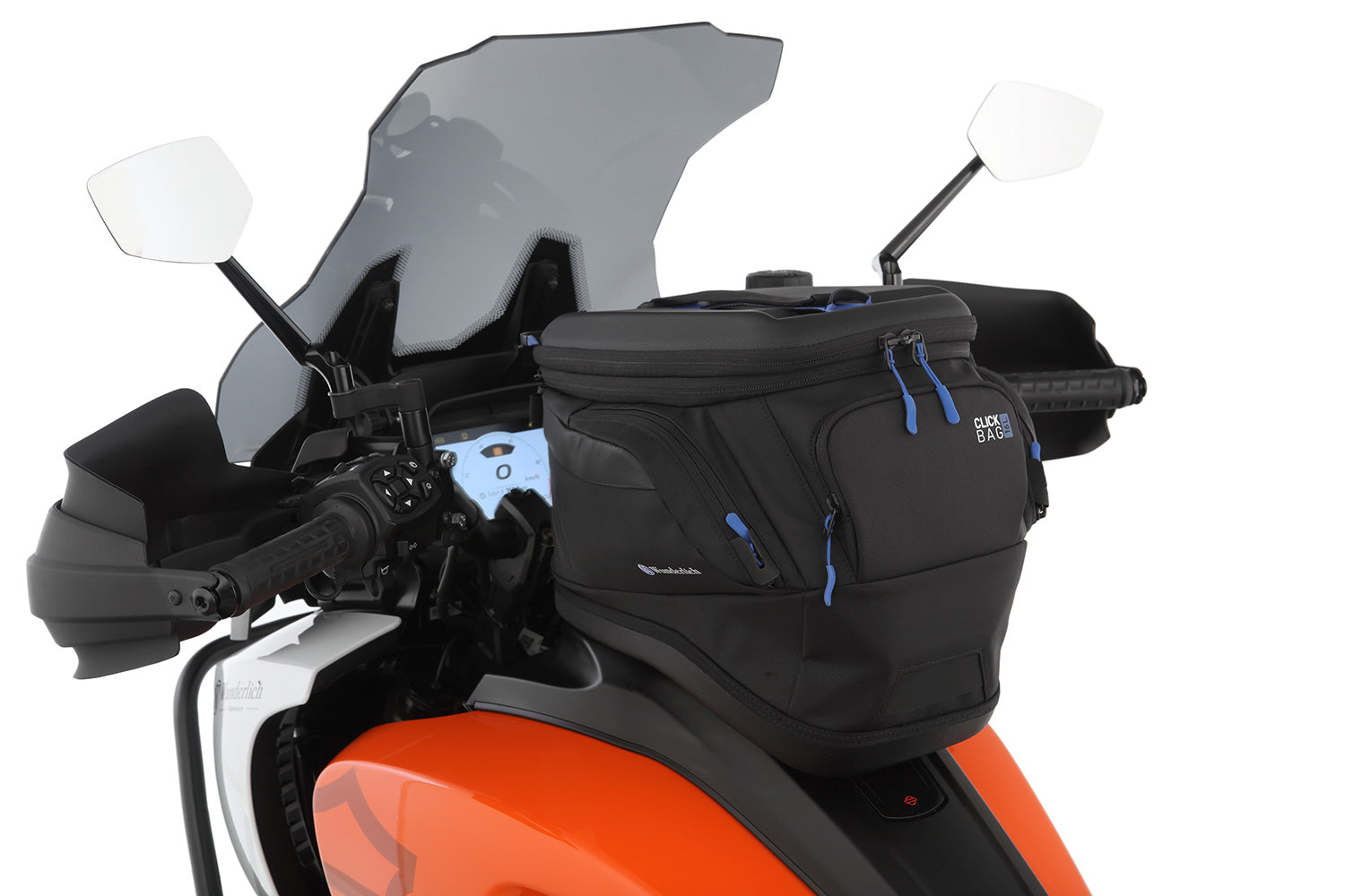 Tank ring bracket for secure attachment of CLICK BAGs with a single click