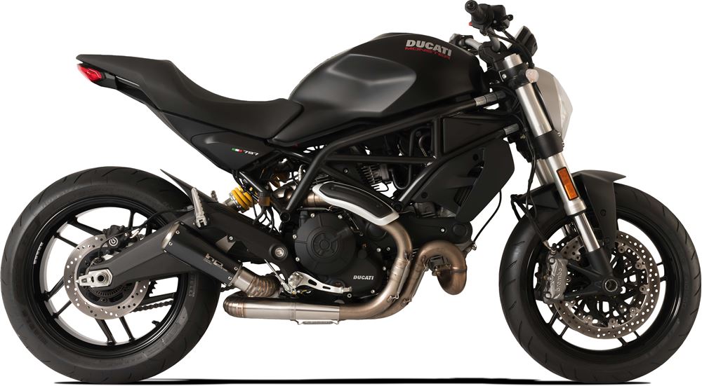 HPCorse - GP07 Muffler for Ducati Monster 797 muffler for Ducati Monster 797 (refer to photo - "@" curved link arm)