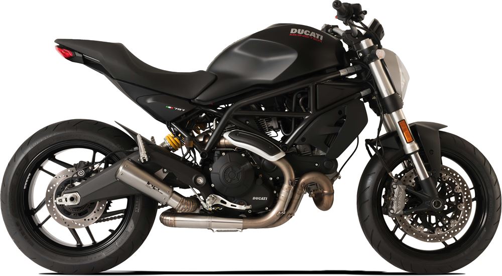 HPCorse - GP07 Muffler for Ducati Monster 797 muffler for Ducati Monster 797 (refer to photo - "@" curved link arm)