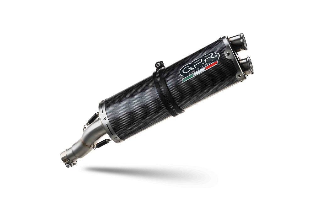 GPR-Exhaust---Dual-Poppy-Slip-on-for-650DSX-from-2021-to-2024-dB-Killer-Link-Pipe-Catalyst